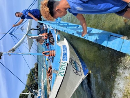 Boat on clear water